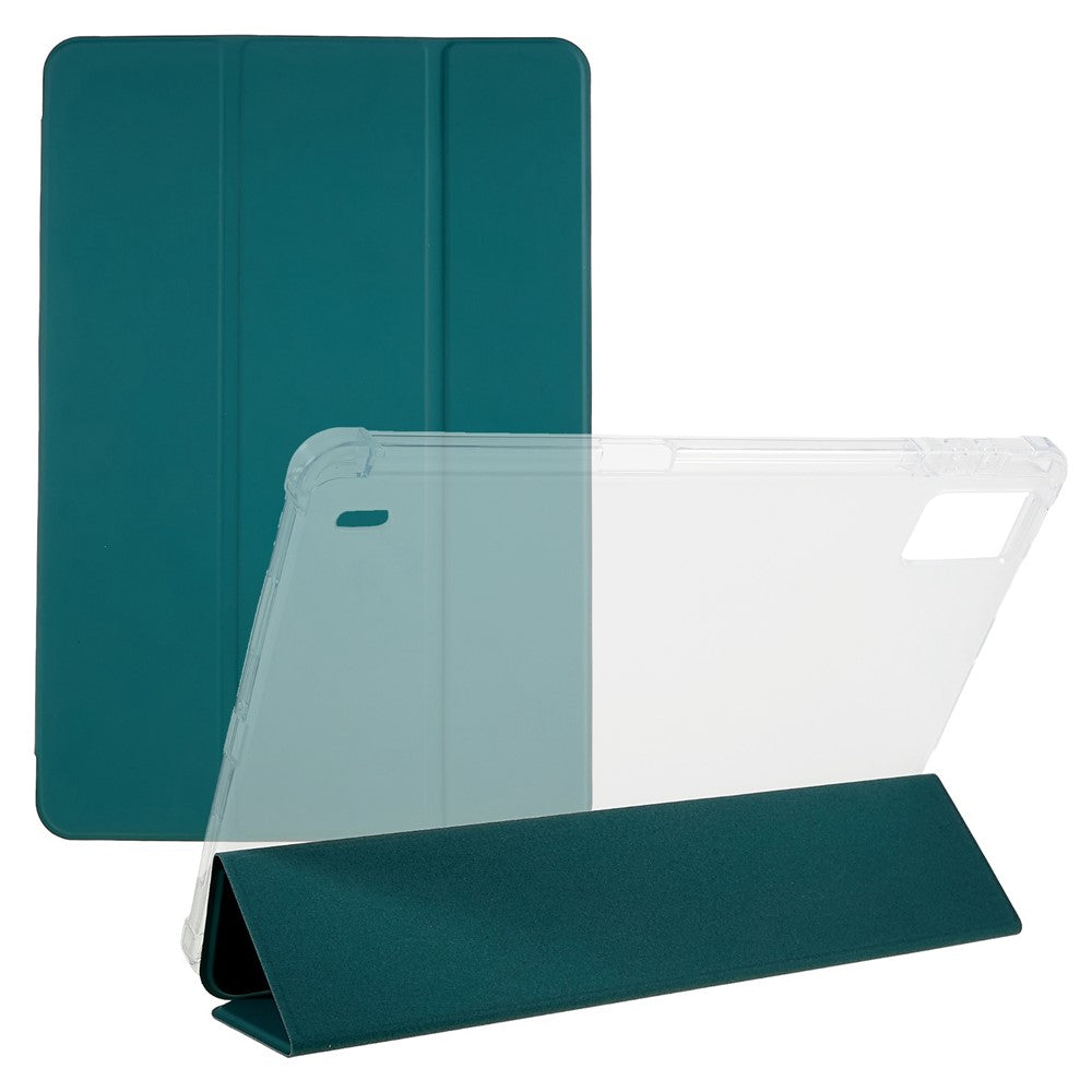 For Xiaomi Pad 5 Pro 12.4 (2022) Trifold Stand PU Leather Tablet Case Full Protection Matte TPU Back Cover