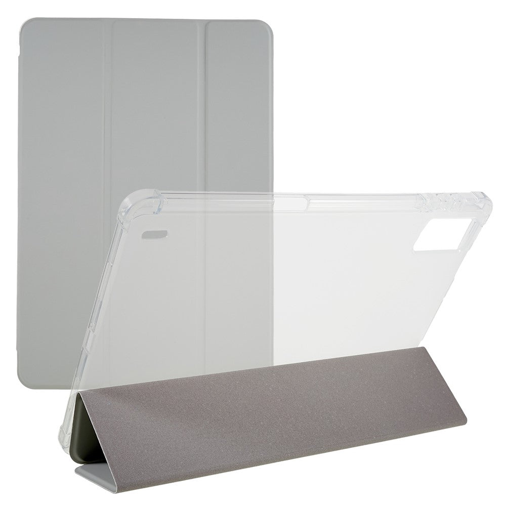 For Xiaomi Pad 5 Pro 12.4 (2022) Trifold Stand PU Leather Tablet Case Full Protection Matte TPU Back Cover