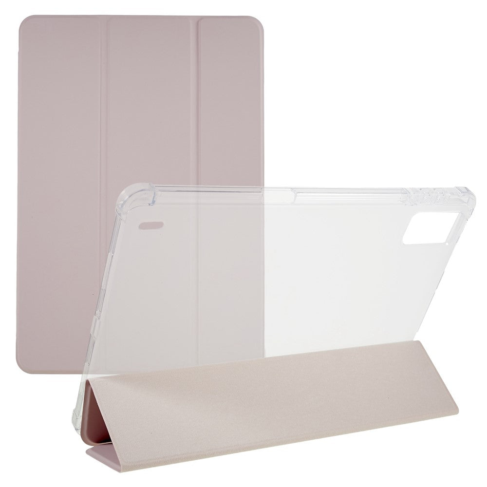 For Xiaomi Pad 5 Pro 12.4 (2022) Trifold Stand PU Leather Tablet Case Full Protection Matte TPU Back Cover