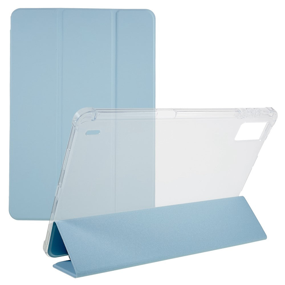 For Xiaomi Pad 5 Pro 12.4 (2022) Trifold Stand PU Leather Tablet Case Full Protection Matte TPU Back Cover