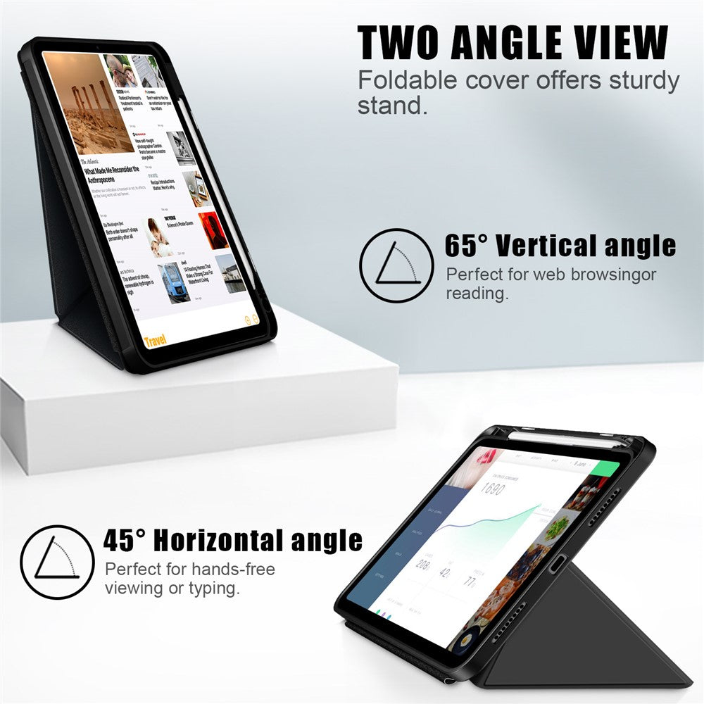 Til iPad (2025) / 10.9 (2022) Origami Stand PU-læder Tablet Etui Auto Wake / Sleep Penholder Beskyttelsescover