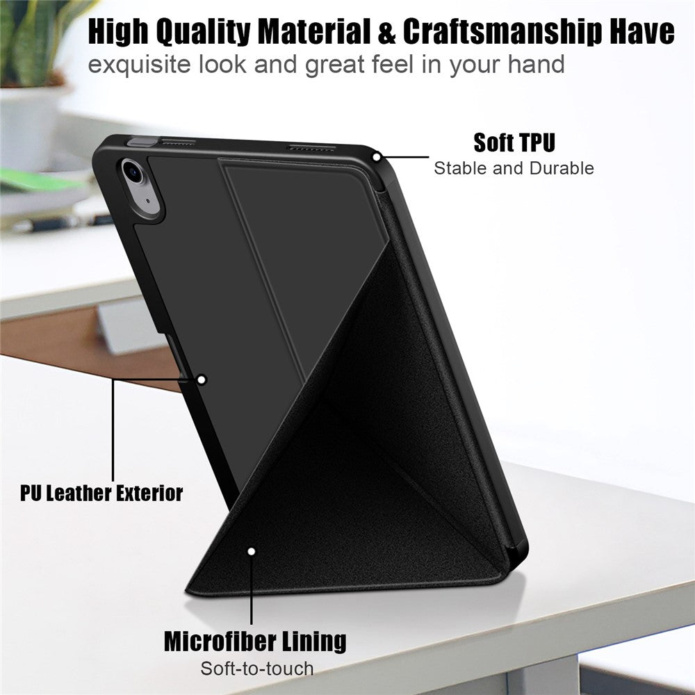 Til iPad (2025) / 10.9 (2022) Origami Stand PU-læder Tablet Etui Auto Wake / Sleep Penholder Beskyttelsescover
