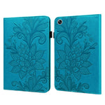 For Oppo Pad Air Flower Imprinting Tablet Protective Case PU Leather Shockproof Adjustable Stand Wallet Cover with Elastic Band