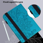 For Oppo Pad Air Flower Imprinting Tablet Protective Case PU Leather Shockproof Adjustable Stand Wallet Cover with Elastic Band