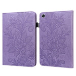 For Oppo Pad Air Flower Imprinting Tablet Protective Case PU Leather Shockproof Adjustable Stand Wallet Cover with Elastic Band
