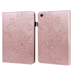 For Oppo Pad Air Flower Imprinting Tablet Protective Case PU Leather Shockproof Adjustable Stand Wallet Cover with Elastic Band