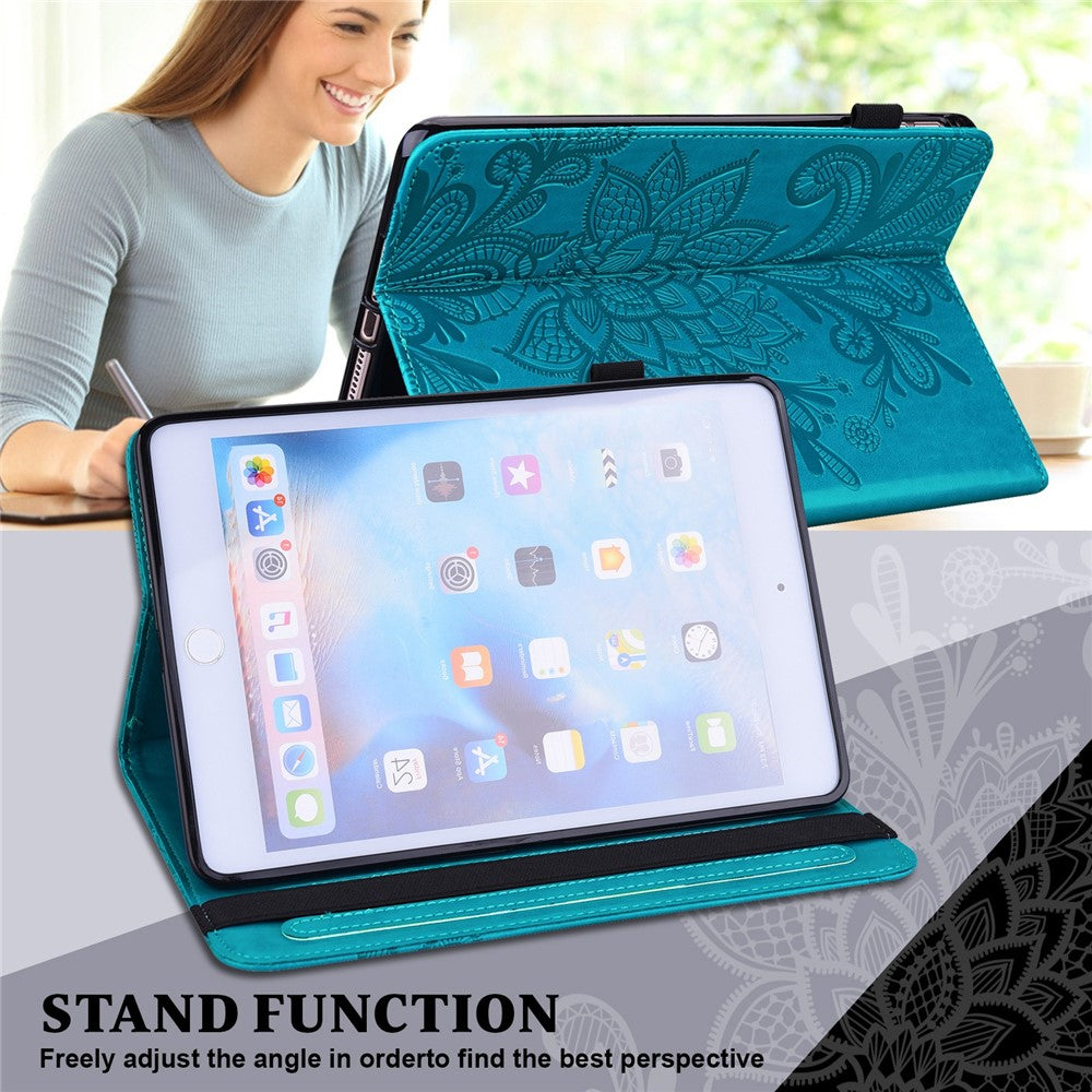 Flower Imprinting Tablet Cover for Xiaomi Redmi Pad, Supporting Stand Wallet PU Leather + Inner TPU Protective Case