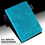 Flower Imprinting Tablet Cover for Xiaomi Redmi Pad, Supporting Stand Wallet PU Leather + Inner TPU Protective Case