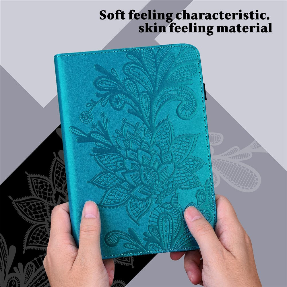 Flower Imprinting Tablet Cover for Xiaomi Redmi Pad, Supporting Stand Wallet PU Leather + Inner TPU Protective Case