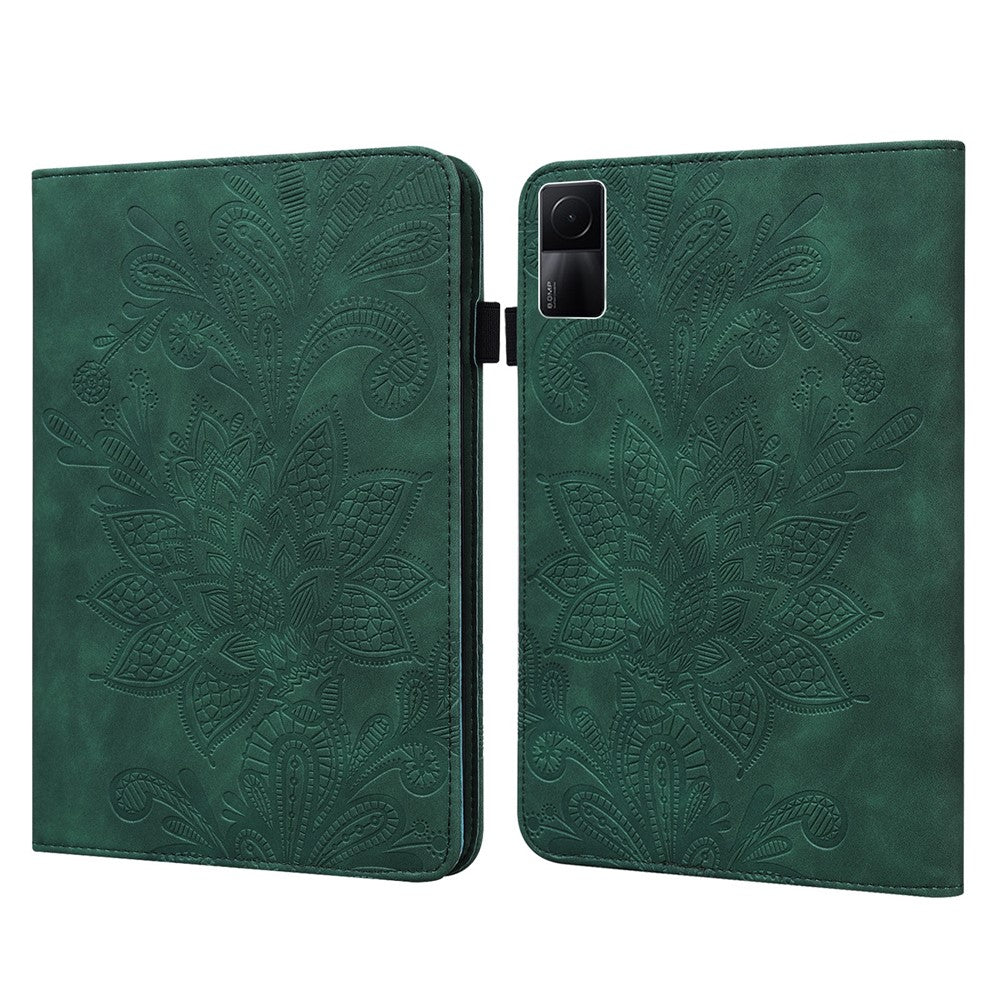 Flower Imprinting Tablet Cover for Xiaomi Redmi Pad, Supporting Stand Wallet PU Leather + Inner TPU Protective Case