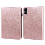 Flower Imprinting Tablet Cover for Xiaomi Redmi Pad, Supporting Stand Wallet PU Leather + Inner TPU Protective Case
