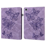 For Oppo Pad Air PU Leather Card Holder Protective Cover Butterfly Imprinted Tablet Foldable Stand Case with Elastic Band