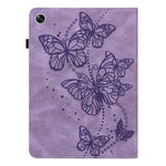 For Oppo Pad Air PU Leather Card Holder Protective Cover Butterfly Imprinted Tablet Foldable Stand Case with Elastic Band