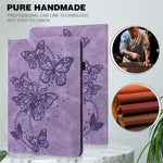 For Oppo Pad Air PU Leather Card Holder Protective Cover Butterfly Imprinted Tablet Foldable Stand Case with Elastic Band