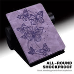 For Oppo Pad Air PU Leather Card Holder Protective Cover Butterfly Imprinted Tablet Foldable Stand Case with Elastic Band