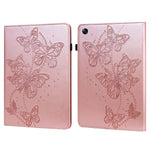 For Oppo Pad Air PU Leather Card Holder Protective Cover Butterfly Imprinted Tablet Foldable Stand Case with Elastic Band