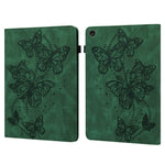 For Lenovo Tab M10 (Gen 3) TB-328FU / TB-328XU PU Leather Drop-proof Tablet Cover Butterfly Imprinted Foldable Stand Card Holder Shell with Elastic Band