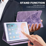 For Xiaomi Redmi Pad Butterfly Imprinted PU Leather Card Holder Protective Cover Foldable Stand Anti-drop Case with Elastic Band