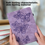 For Xiaomi Redmi Pad Butterfly Imprinted PU Leather Card Holder Protective Cover Foldable Stand Anti-drop Case with Elastic Band