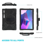 Lenovo Tab P11 Pro Gen 2 / Tab P11 Pro 2022 Stöd PC + Silikon Surfplatta Skal 360 Graders Rotation Handrem Stötsäkert Robust Skyddsfodral