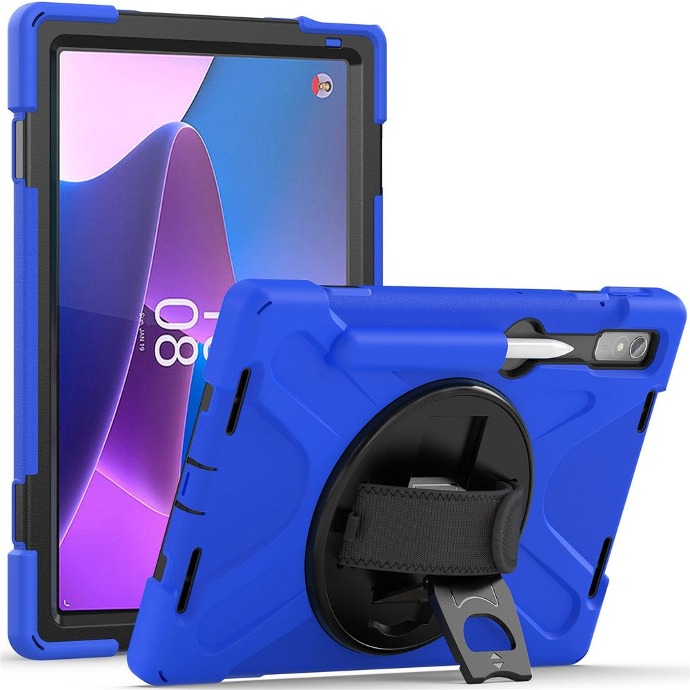 Lenovo Tab P11 Pro Gen 2 / Tab P11 Pro 2022 Stöd PC + Silikon Surfplatta Skal 360 Graders Rotation Handrem Stötsäkert Robust Skyddsfodral