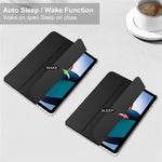 For Xiaomi Redmi Pad Trifold Stand PU Leather Tablet Case Anti-drop Transparent TPU Back Cover