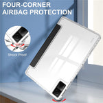 For Xiaomi Redmi Pad Trifold Stand PU Leather Tablet Case Anti-drop Transparent TPU Back Cover
