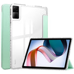 For Xiaomi Redmi Pad Trifold Stand PU Leather Tablet Case Anti-drop Transparent TPU Back Cover
