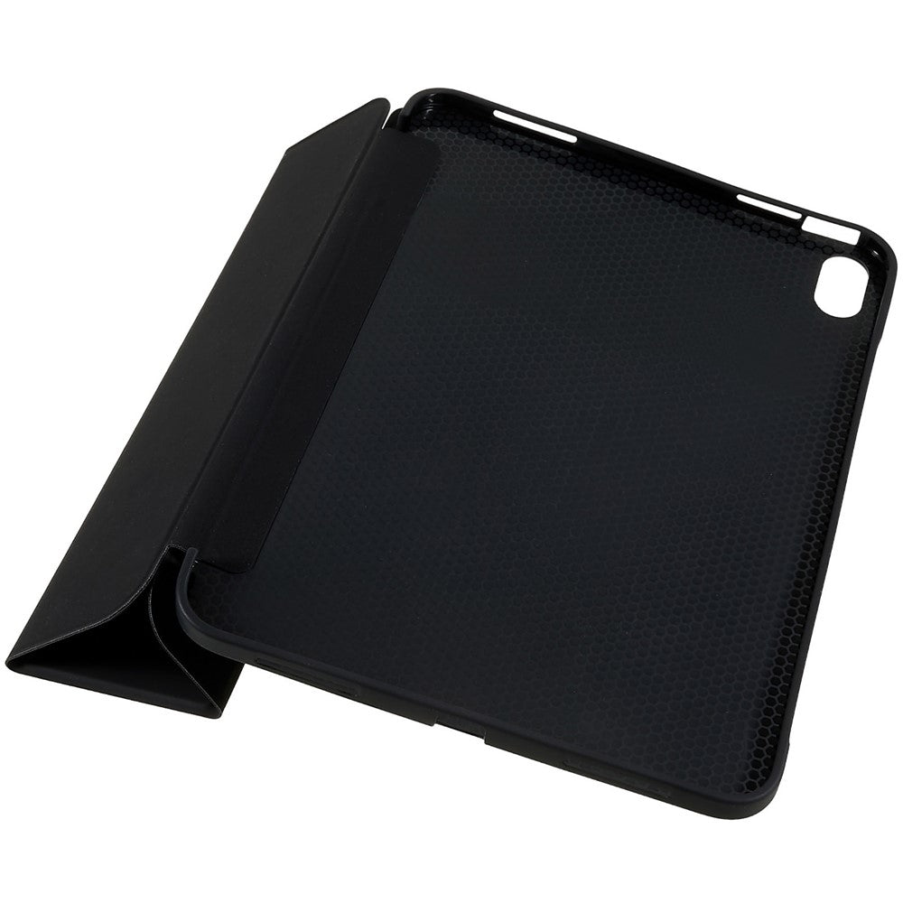 For iPad (2025) / 10.9 (2022) PU Leather Tri-Fold Stand Tablet Case Full Protection Inner TPU Honeycomb Heat Dissipation Cover