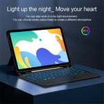 For Huawei MatePad 10.4 (2020) / (2022) Leather Case + Bluetooth-compatible Keyboard with Backlight Trackpad