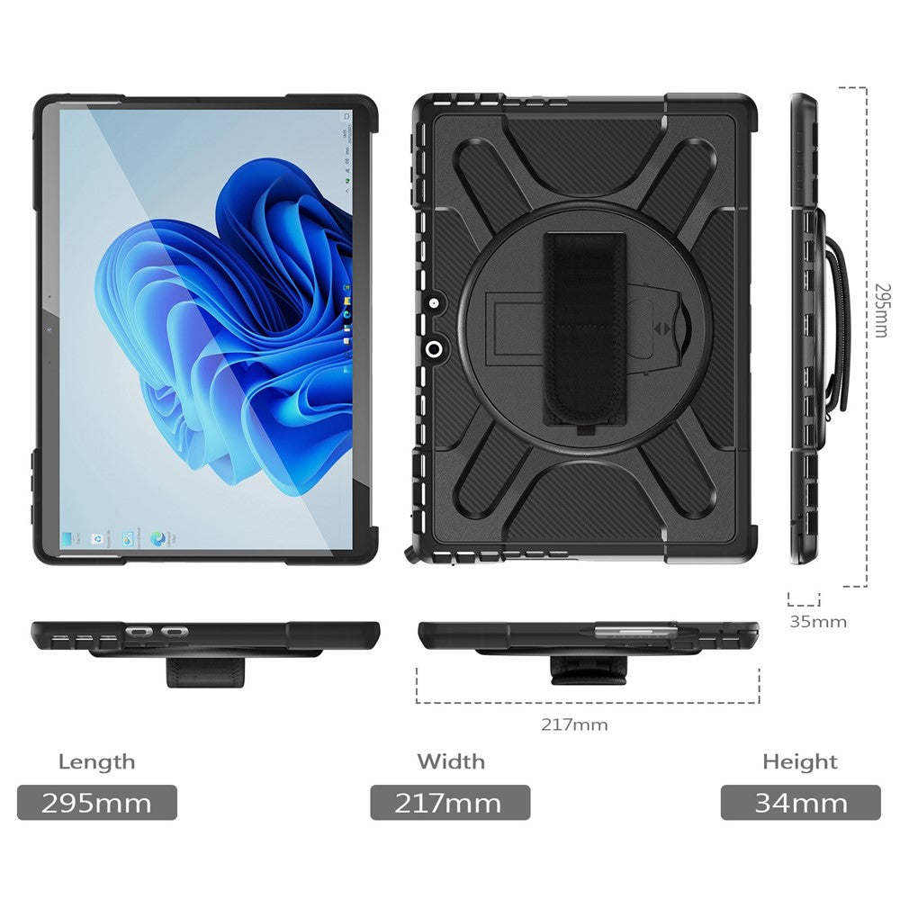 Til Microsoft Surface Pro 13 / 11 / 10 / 9 Hybrid PC+TPU+Silikone Robust Beskyttelsescover Stødsikkert Tablet Cover med Håndrem