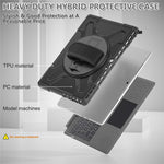 Til Microsoft Surface Pro 13 / 11 / 10 / 9 Hybrid PC+TPU+Silikone Robust Beskyttelsescover Stødsikkert Tablet Cover med Håndrem