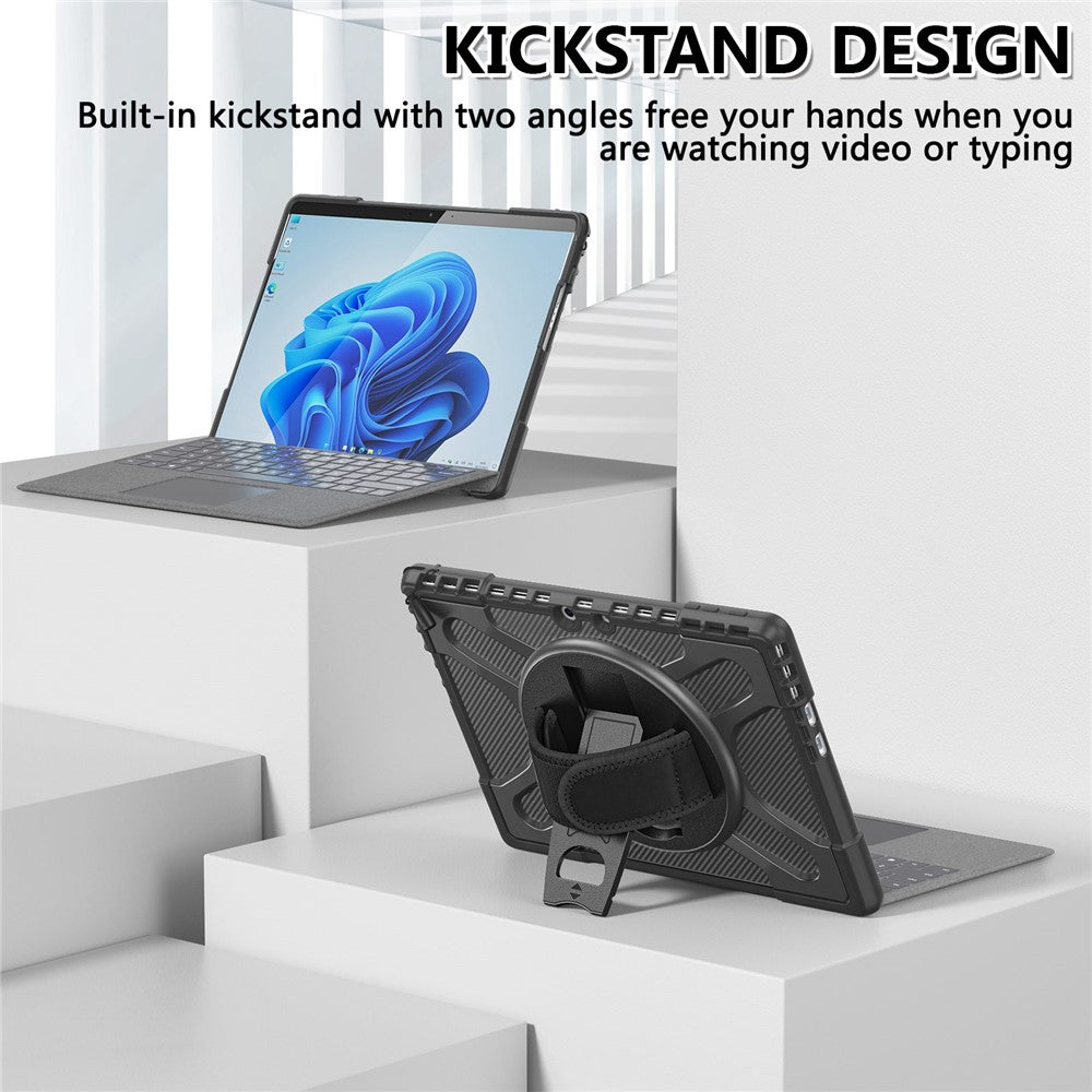Til Microsoft Surface Pro 13 / 11 / 10 / 9 Hybrid PC+TPU+Silikone Robust Beskyttelsescover Stødsikkert Tablet Cover med Håndrem