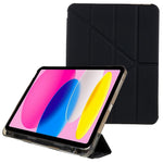For iPad (2025) / 10.9 (2022) Origami Stand Auto Wake/Sleep Cover PU Leather + TPU Tablet Case with Pencil Holder