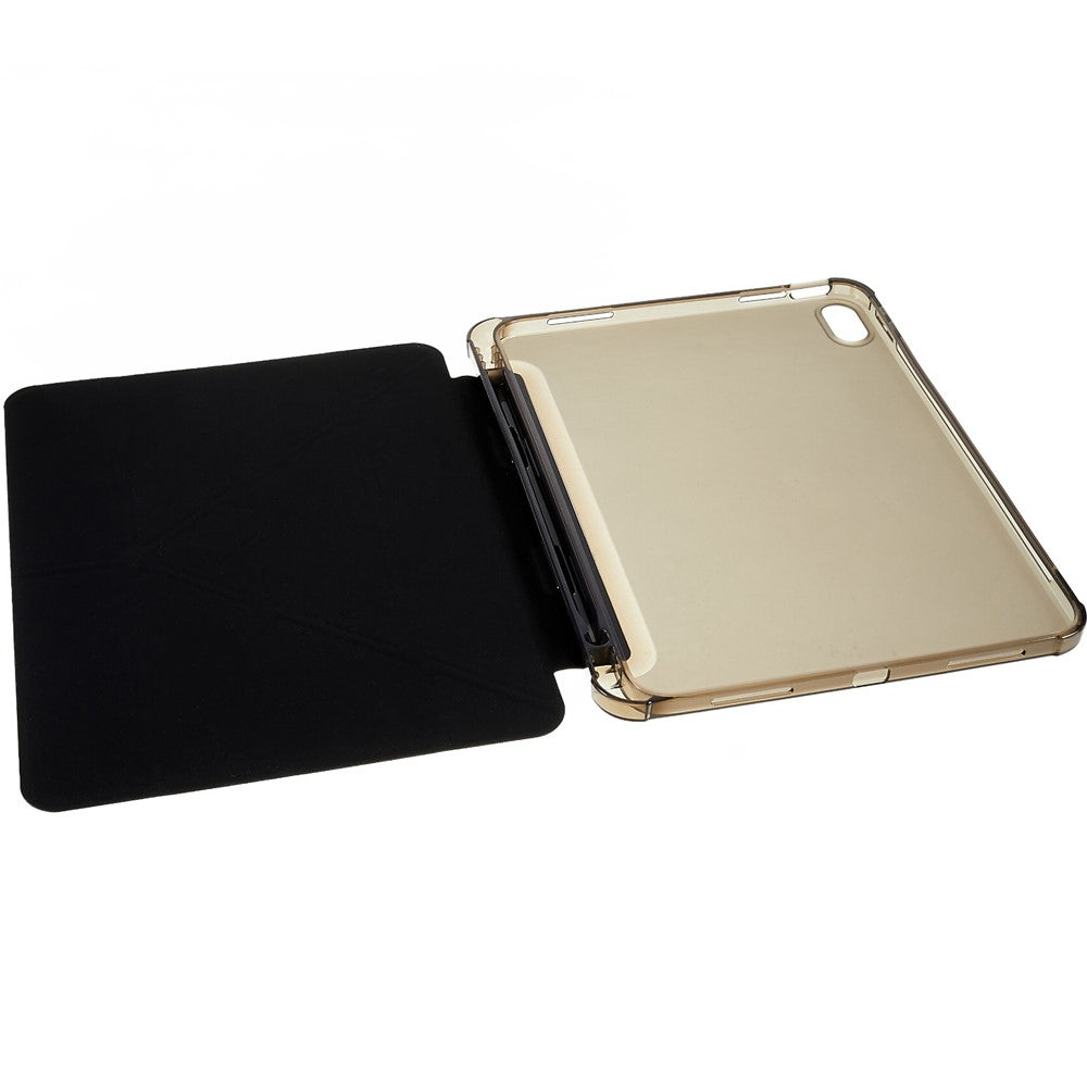 For iPad (2025) / 10.9 (2022) Origami Stand Auto Wake/Sleep Cover PU Leather + TPU Tablet Case with Pencil Holder