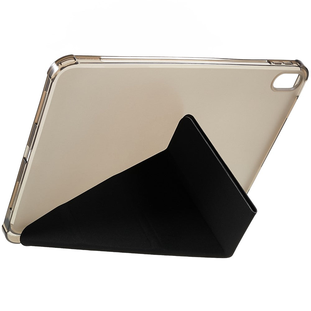 For iPad (2025) / 10.9 (2022) Origami Stand Auto Wake/Sleep Cover PU Leather + TPU Tablet Case with Pencil Holder