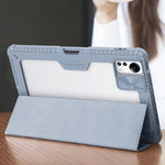 NILLKIN Bumper Leather Case Pro for Xiaomi Pad 5 Pro 12.4 (2022) Protective Case PU Leather Auto Wake / Sleep Tablet Case with Slide Camera Cover / Trifold Stand