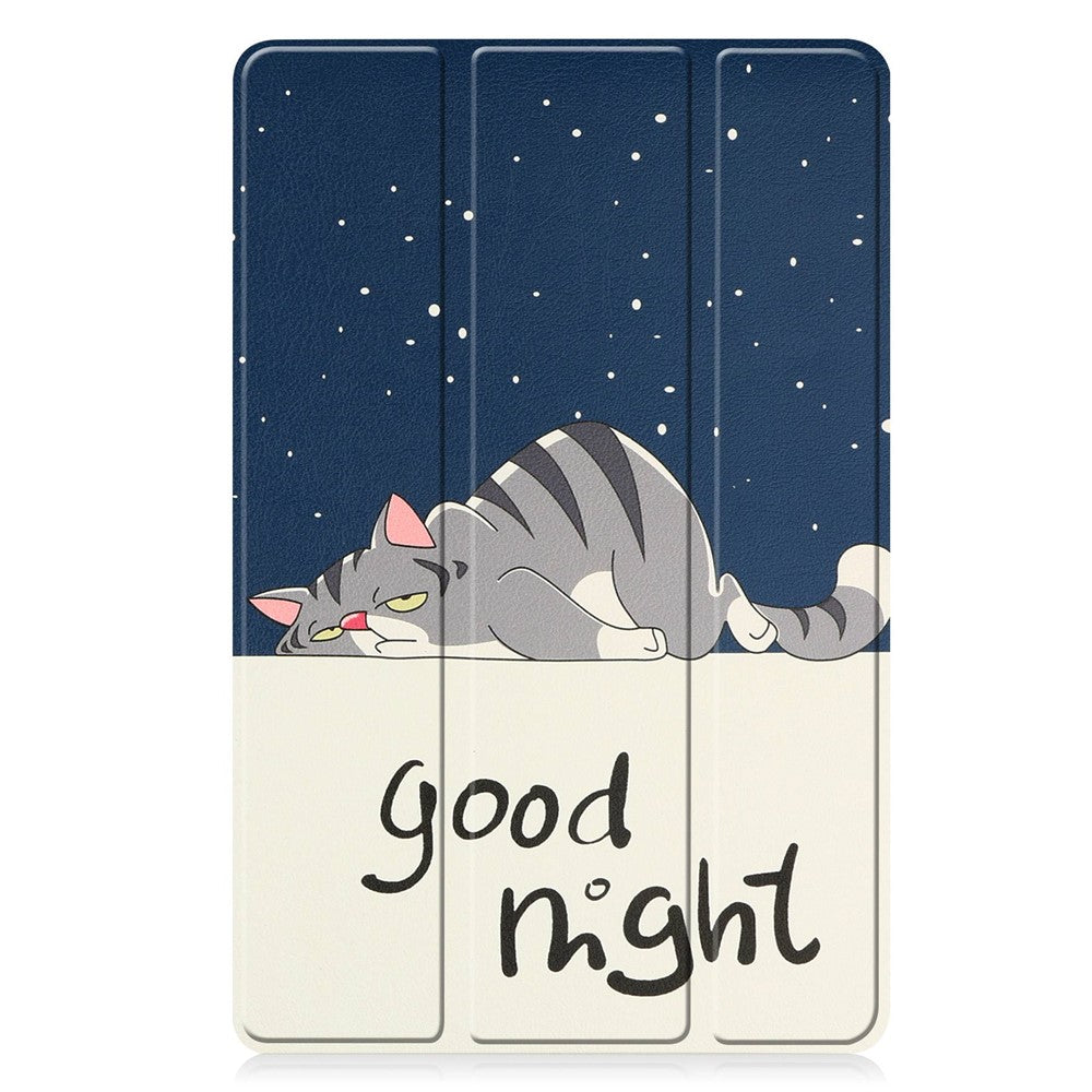 For Lenovo Tab P11 Gen 2 Tri-fold Stand PU Leather Anti-drop Cover Pattern Printing Auto Wake / Sleep Tablet Protective Case