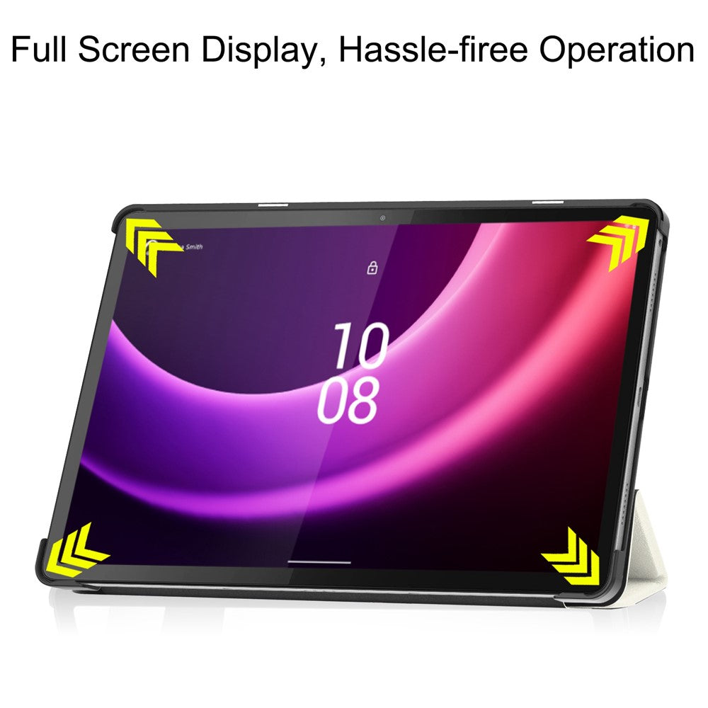 For Lenovo Tab P11 Gen 2 Tri-fold Stand PU Leather Anti-drop Cover Pattern Printing Auto Wake / Sleep Tablet Protective Case