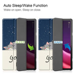 For Lenovo Tab P11 Gen 2 Tri-fold Stand PU Leather Anti-drop Cover Pattern Printing Auto Wake / Sleep Tablet Protective Case