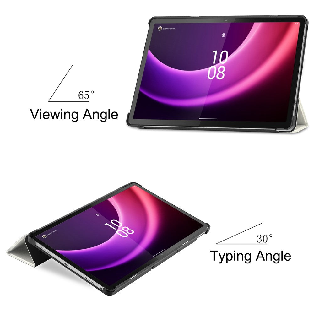 For Lenovo Tab P11 Gen 2 Tri-fold Stand PU Leather Anti-drop Cover Pattern Printing Auto Wake / Sleep Tablet Protective Case