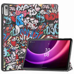For Lenovo Tab P11 Gen 2 Tri-fold Stand PU Leather Anti-drop Cover Pattern Printing Auto Wake / Sleep Tablet Protective Case