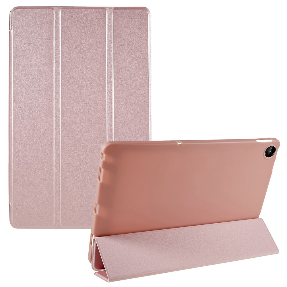 For Lenovo Tab M10 Plus (3rd Gen) / Xiaoxin Pad 2022 10.6 inch Tri-fold Stand PU Leather + Silicone Cover Tablet Anti-drop Shockproof Case