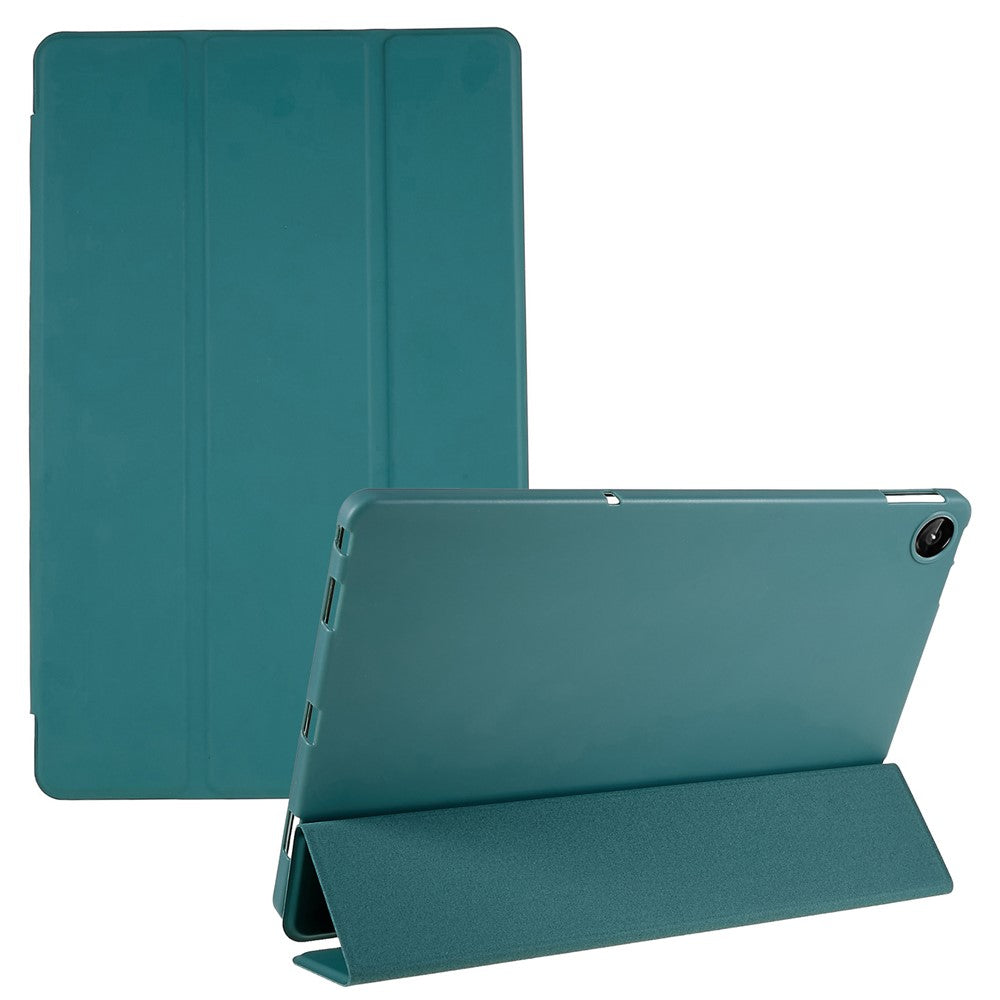 For Lenovo Tab M10 Plus (3rd Gen) / Xiaoxin Pad 2022 10.6 inch Tri-fold Stand PU Leather + Silicone Cover Tablet Anti-drop Shockproof Case