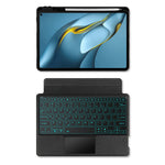 For Huawei MatePad Pro 10.8 (2019) / (2021) Leather Case + Bluetooth-compatible Keyboard with Backlight Trackpad