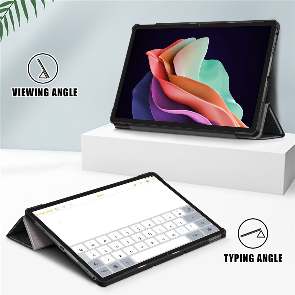 Lenovo Tab P11 Gen 2 Enfärgat PU-läder Surfplattaskal Trippelvikbart Stativ Auto Wake/Sleep Smart Cover
