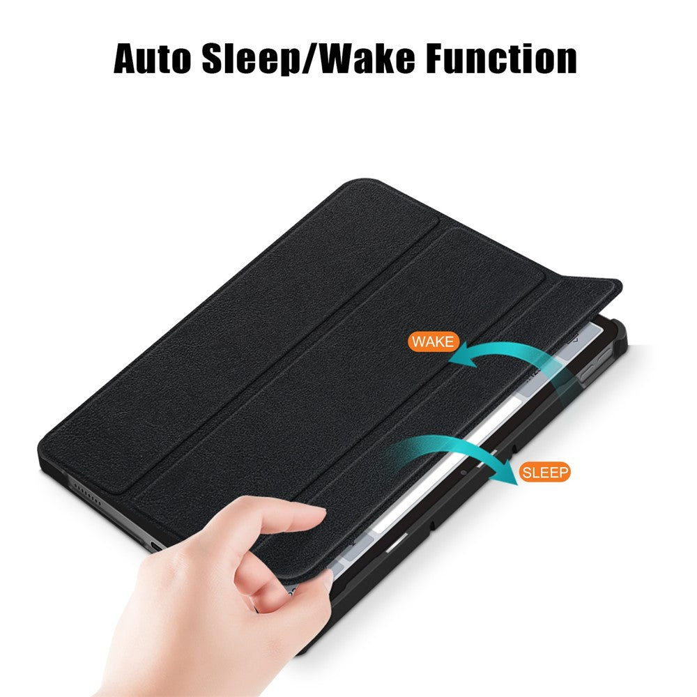 Lenovo Tab P11 Gen 2 Enfärgat PU-läder Surfplattaskal Trippelvikbart Stativ Auto Wake/Sleep Smart Cover