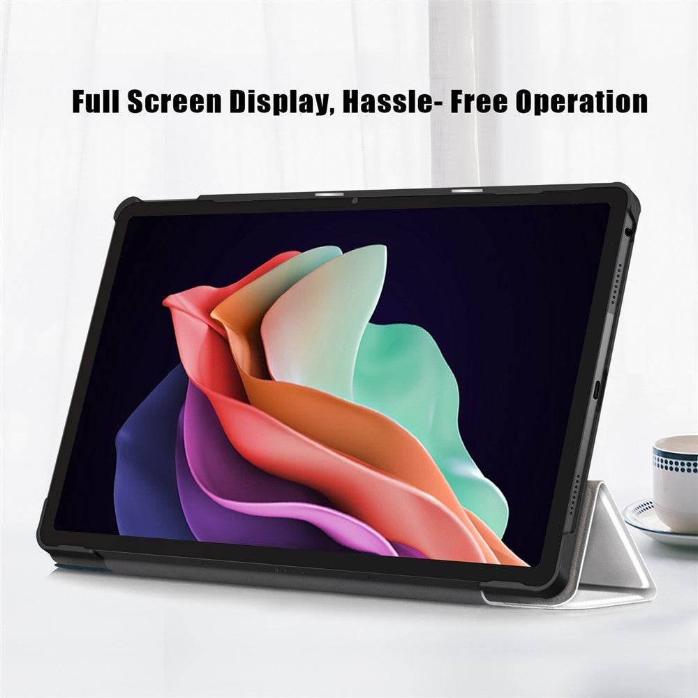 For Lenovo Tab P11 Gen 2 Pattern Printing PU Leather Protective Cover Trifold Stand Smart Tablet Case with Auto Wake  /  Sleep