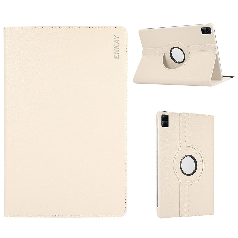 ENKAY HAT PRINCE For Xiaomi Redmi Pad Litchi Texture 360 Degree Rotating Stand Tablet Case Auto Sleep / Wake Function PU Leather + PC Cover