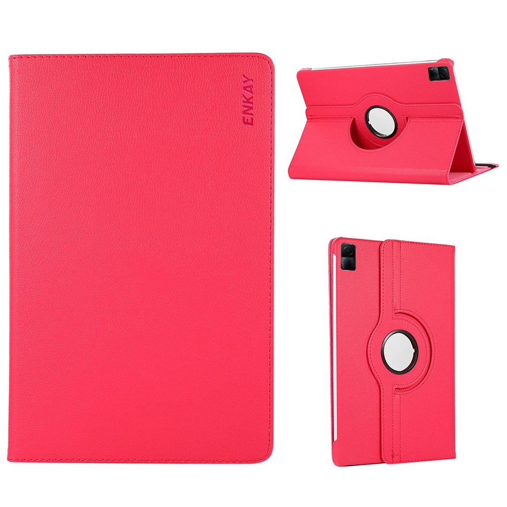 ENKAY HAT PRINCE For Xiaomi Redmi Pad Litchi Texture 360 Degree Rotating Stand Tablet Case Auto Sleep / Wake Function PU Leather + PC Cover